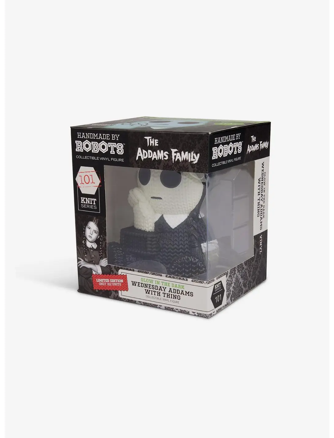 Addams Family Wednesday With Thing 101 Limited Edition Glow In The Dark Handmade by Robots Vinyl Figure