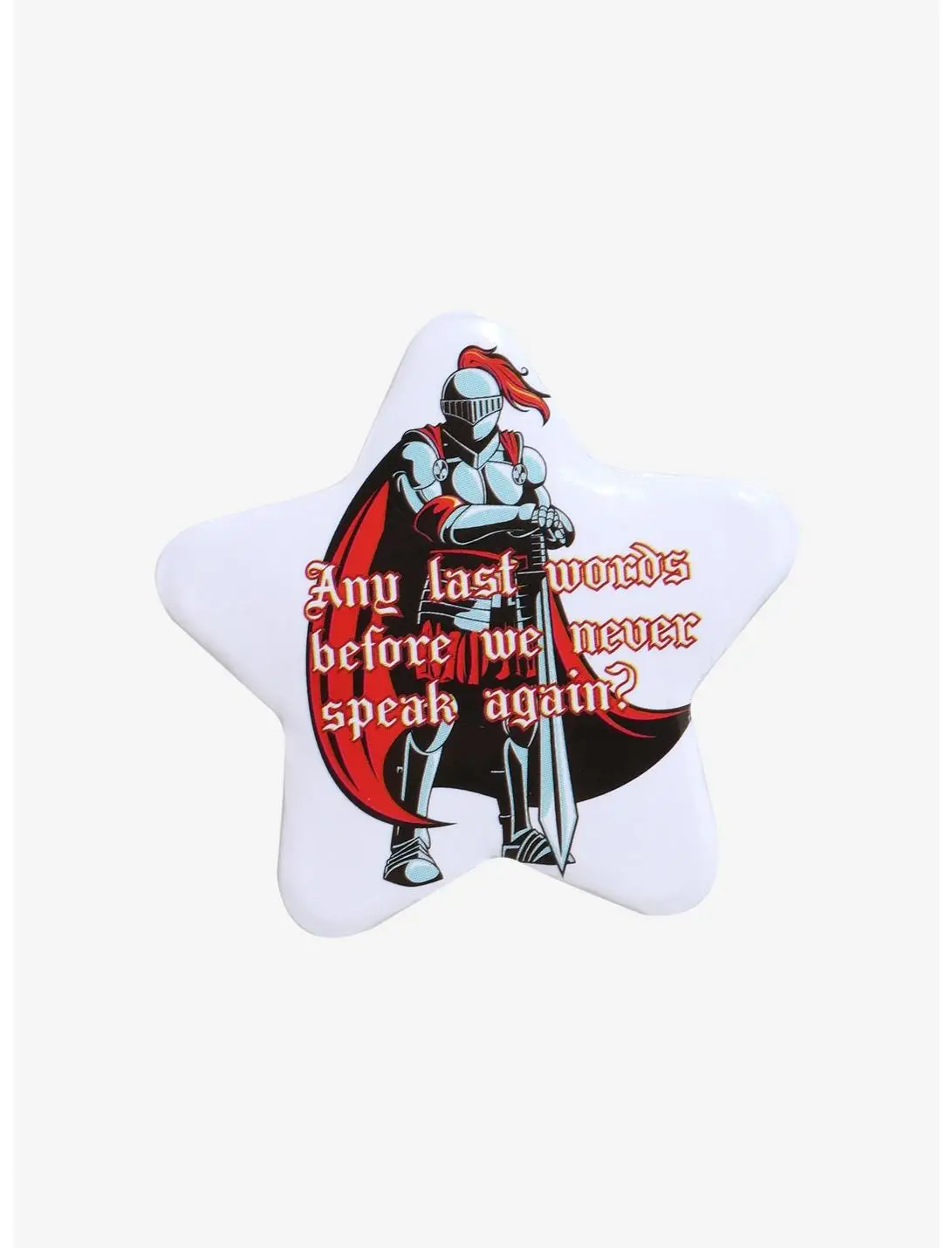 Any Last Words Knight Star-Shaped Button Pin