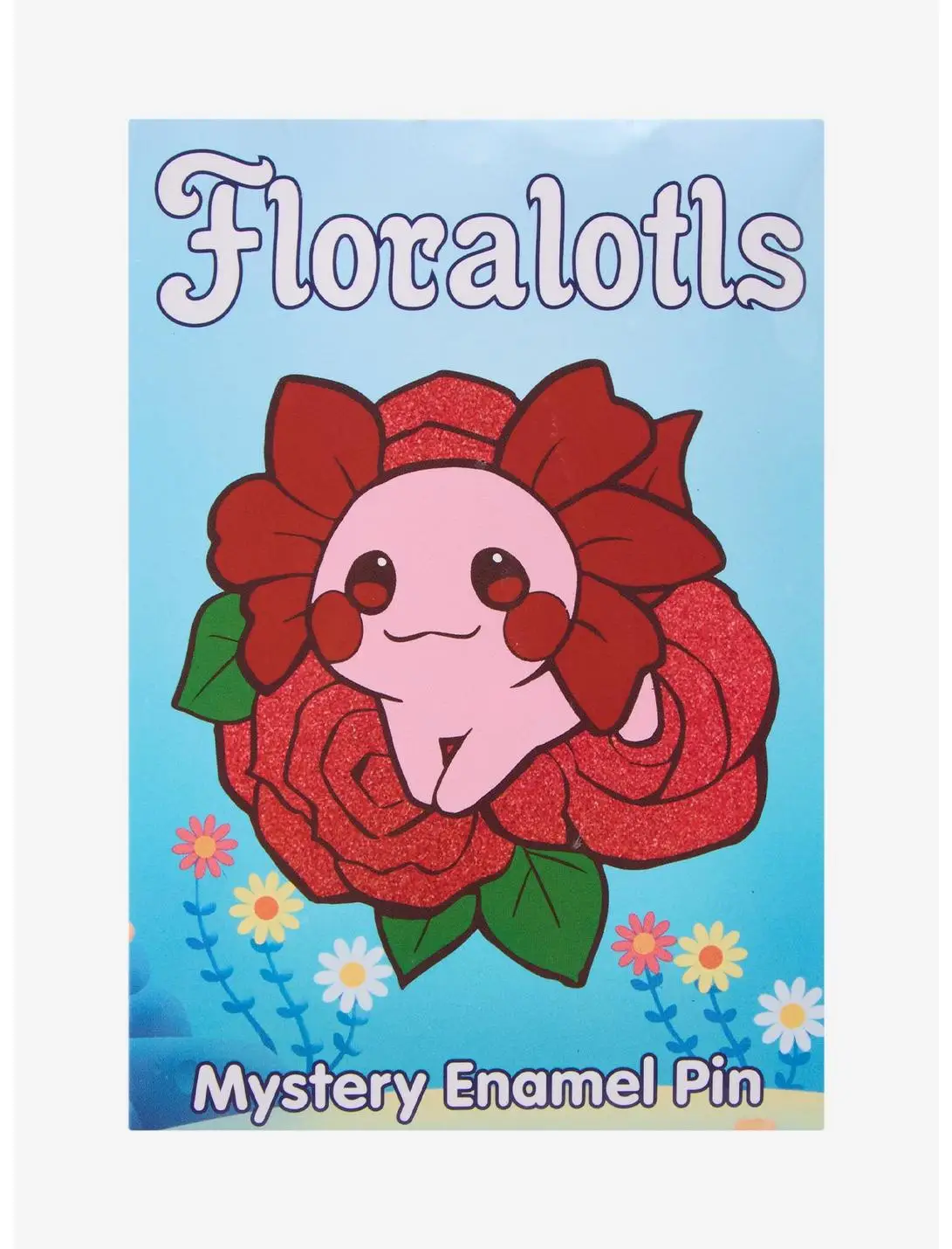 Axolotl Floral Blind Bag Glitter Enamel Pin — BoxLunch Exclusive
