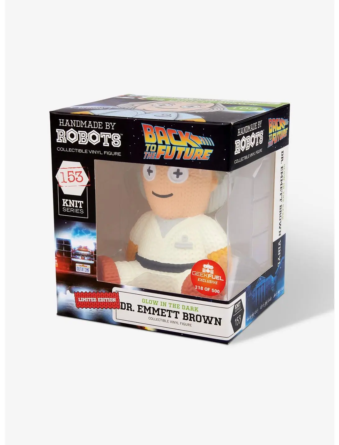 Back to the Future Dr. Brown 153 Limited Edition Glow In The Dark Handmade by Robots Vinyl Figure