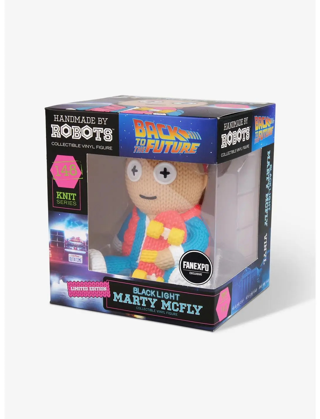 Back to the Future Marty Skateboard 148 Limited Edition Blacklight Handmade by Robots Vinyl Figure