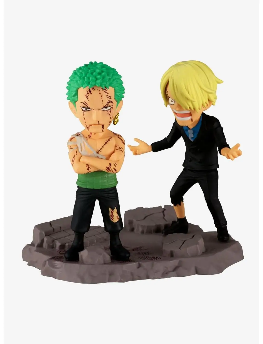 Bandai Namco One Piece World Collectable Figure Log Stories Roronoa Zoro & Sanji "NOTHING.....AT ALL!!!" Figure