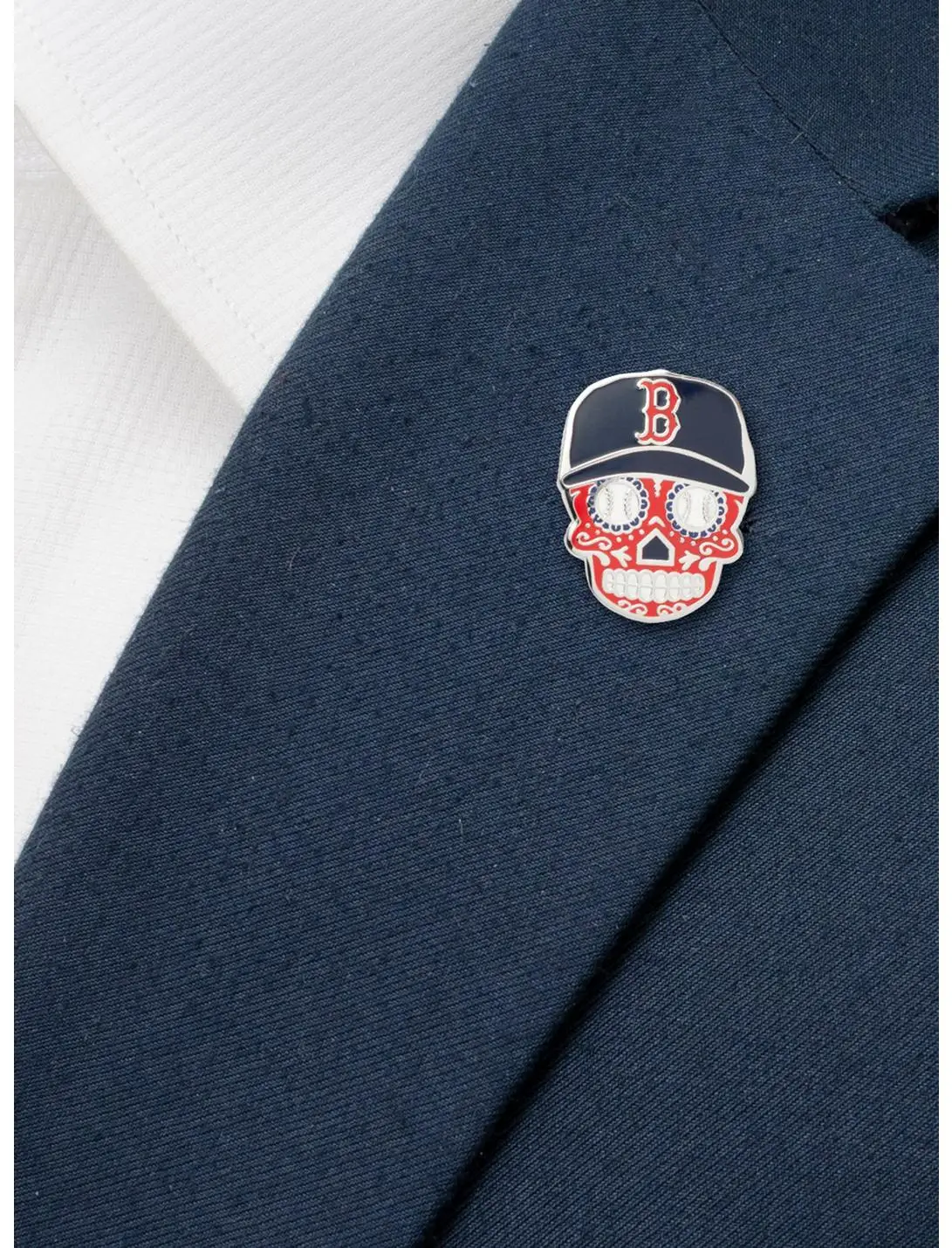 Boston Red Sox Sugar Skull Lapel Pin