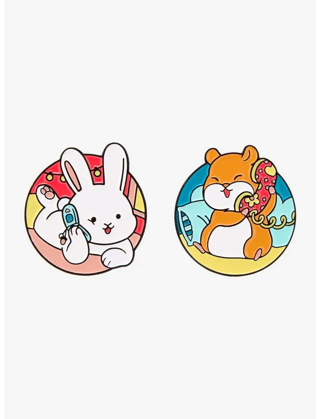 Bunny and Hamster Bestie Enamel Pin Set
