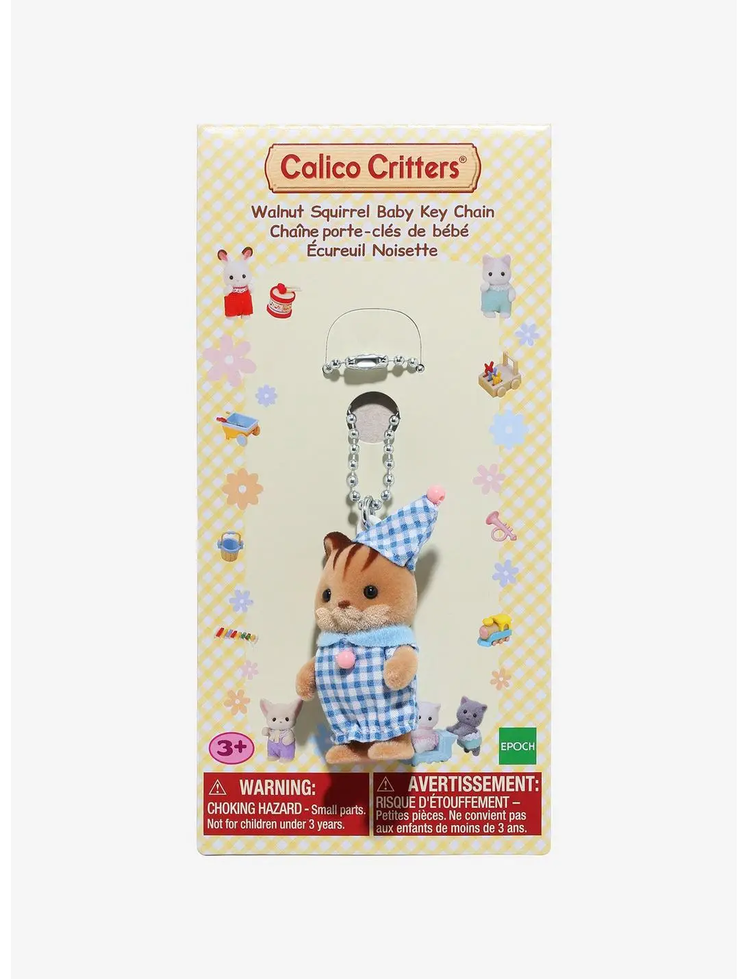 Calico Critters Bedtime Walnut Squirrel Baby Keychain