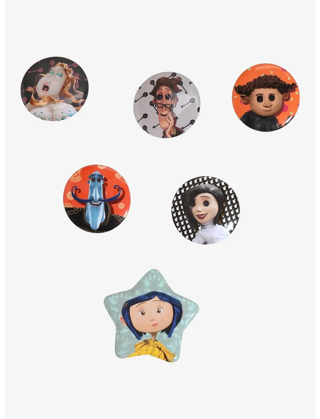 Coraline Character Blind Bag Button Pin Set — BoxLunch Exclusive