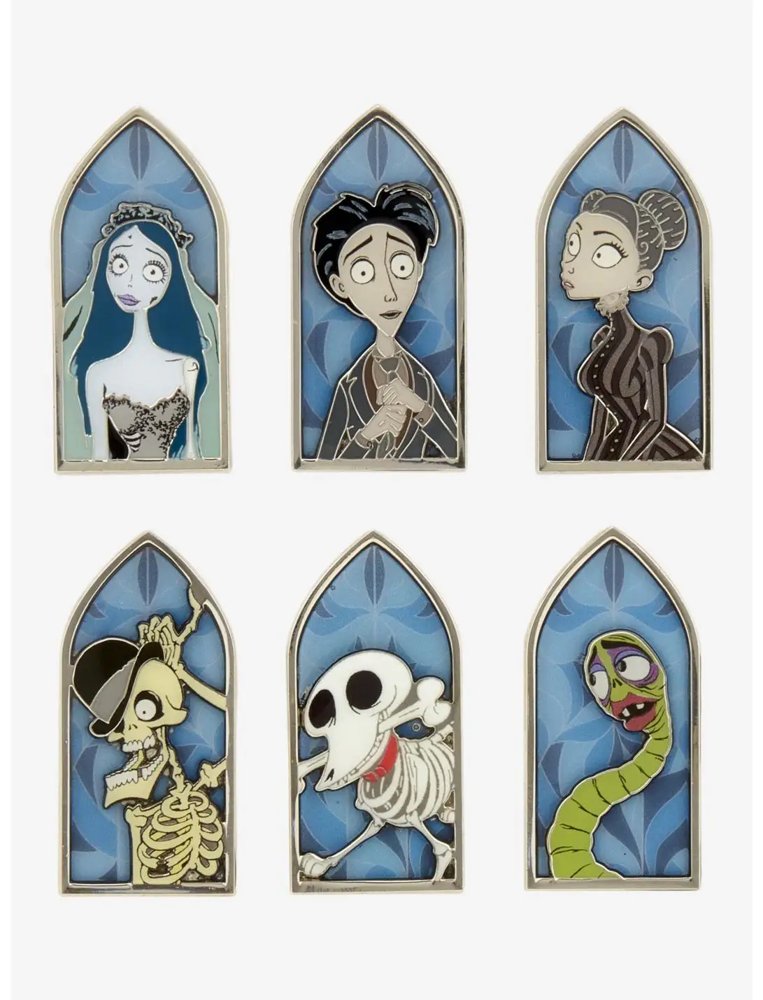 Corpse Bride Characters Stained Glass Window Blind Box Enamel Pin