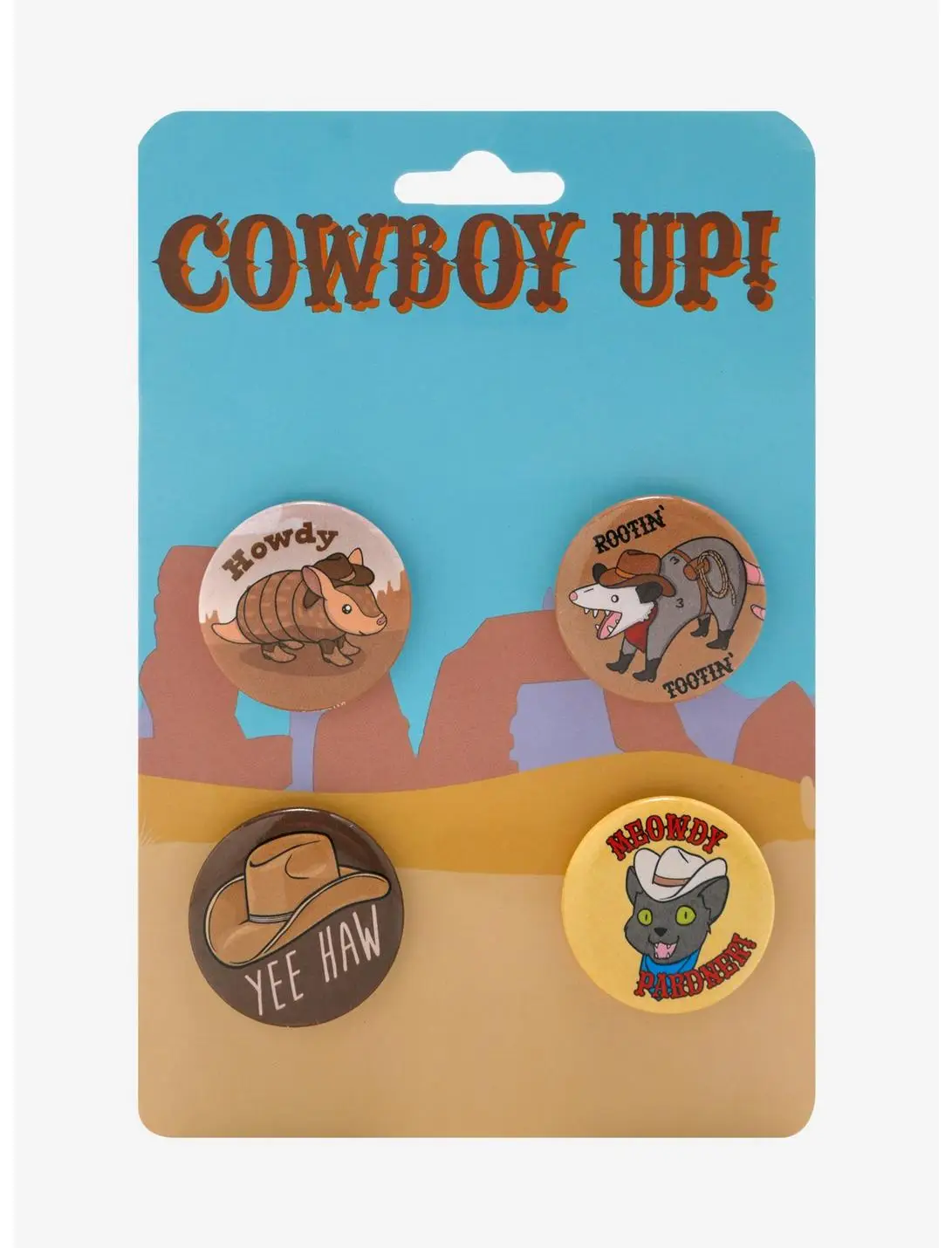 Cowbody Up Western Animals Button Set