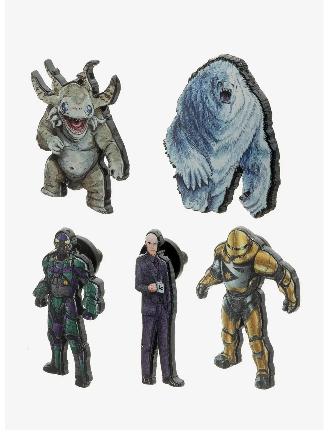 DC Comics Superman Movie Monster and Villain Pin Set