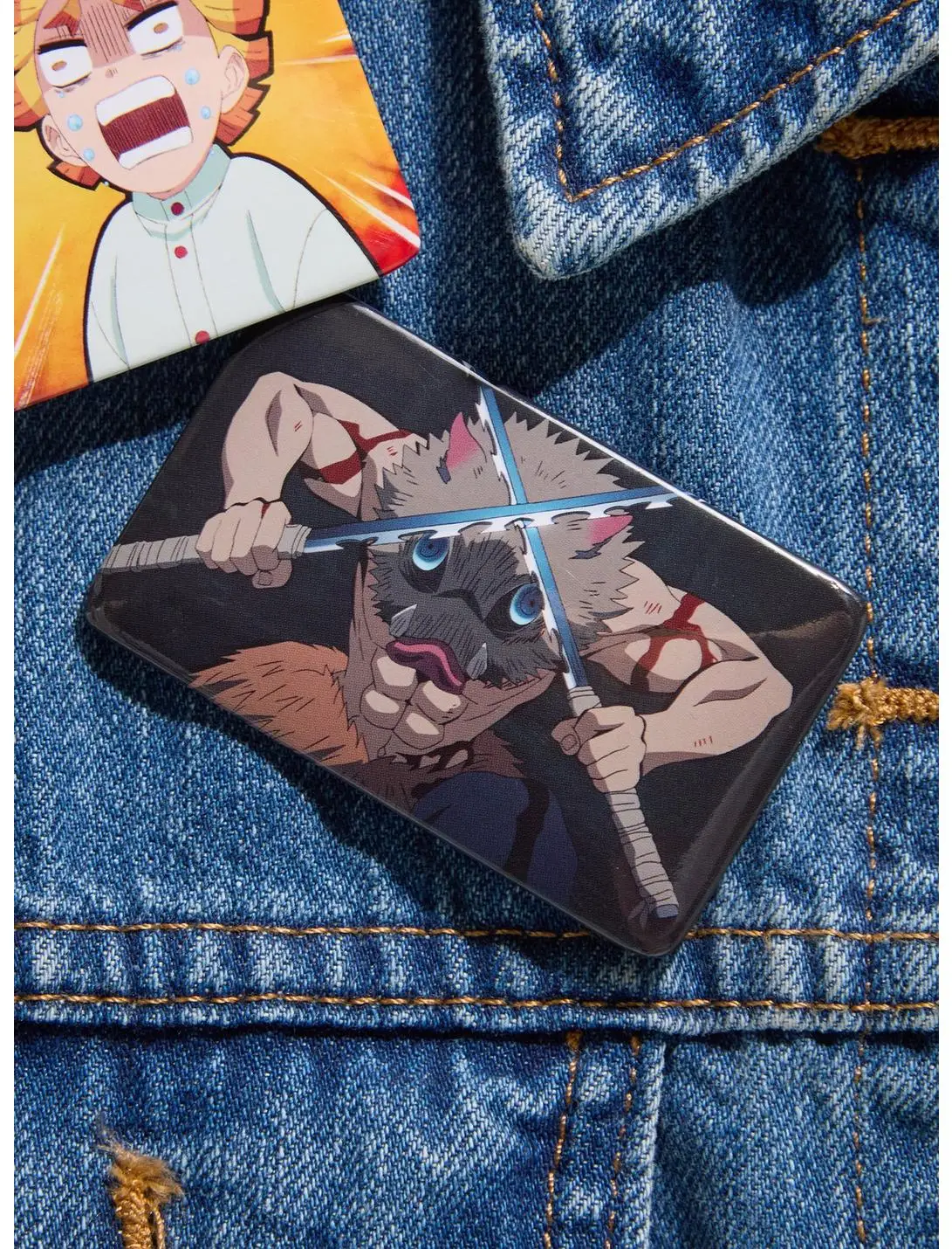 Demon Slayer: Kimetsu no Yaiba Inosuke Portrait Rectangle Button Pin