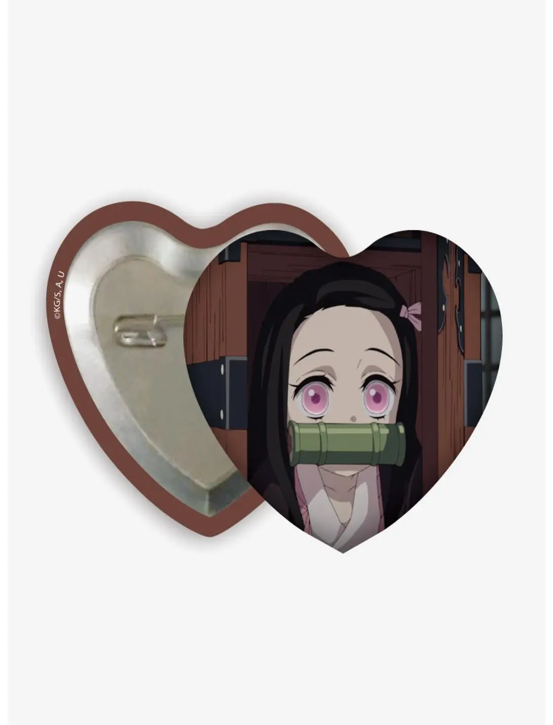 Demon Slayer: Kimetsu no Yaiba Nezuko Heart-Shaped Button Pin