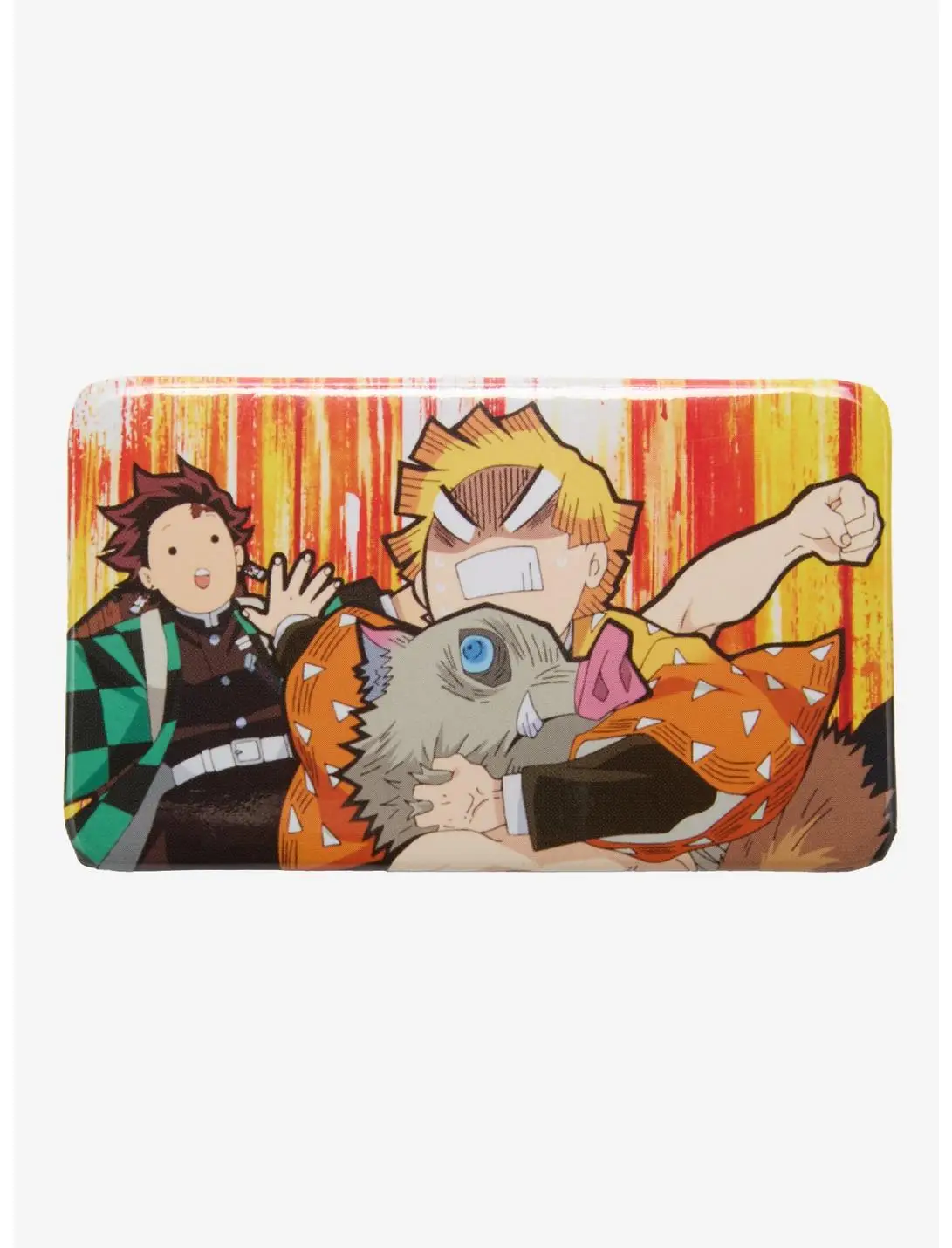 Demon Slayer: Kimetsu no Yaiba Tanjiro, Zenitsu, & Inosuke Rectangle Button Pin