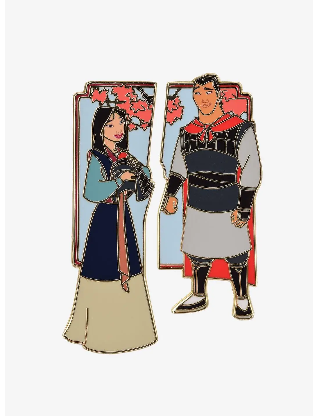 Disney Mulan Li Shang & Mulan Portrait Enamel Pin Set - BoxLunch Exclusive