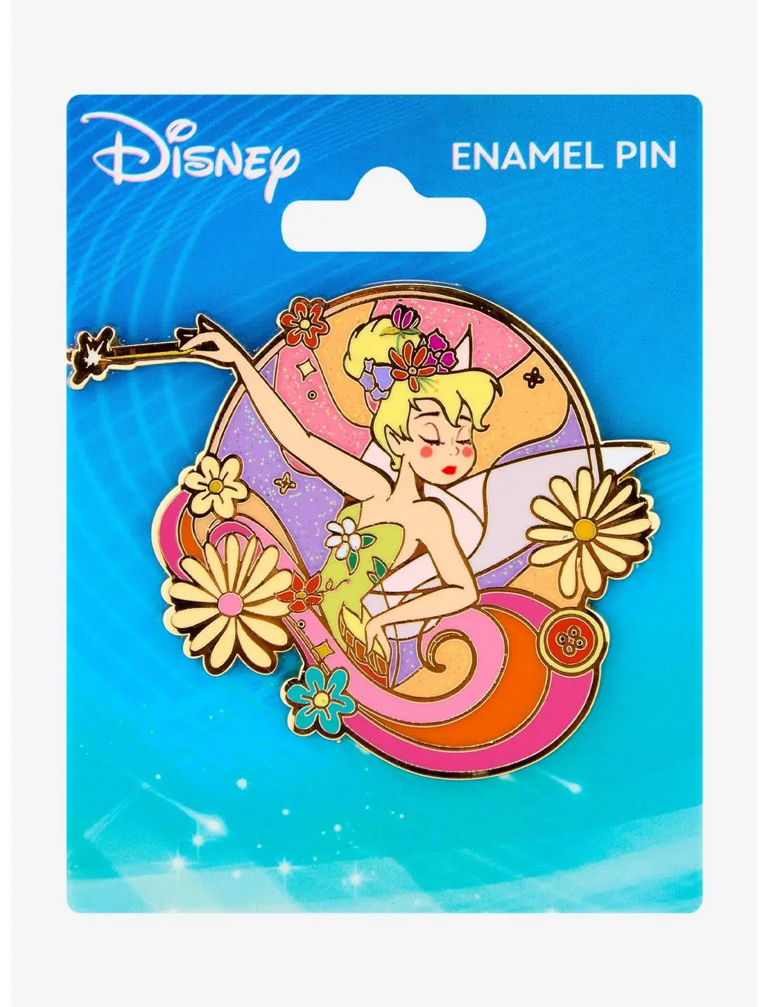 Disney Peter Pan Tinker Bell Floral Enamel Pin — BoxLunch Exclusive