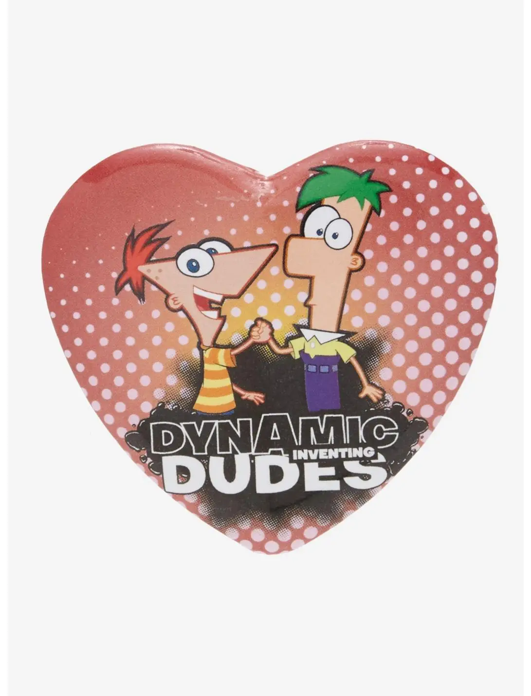 Disney Phineas & Ferb Dynamic Dudes Heart Button Pin