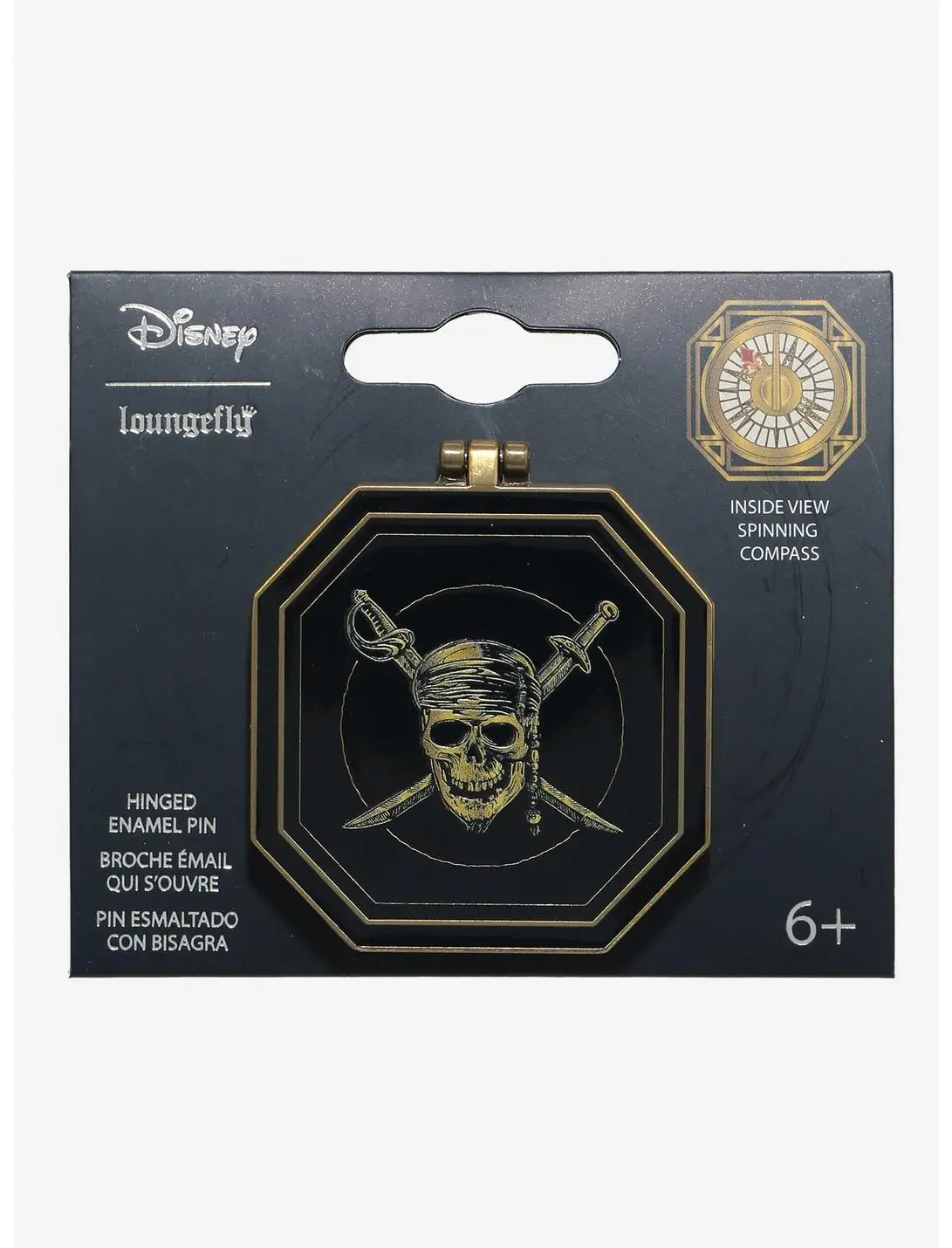 Disney Pirates of the Caribbean Spinning Compass Hinged Enamel Pin — BoxLunch Exclusive