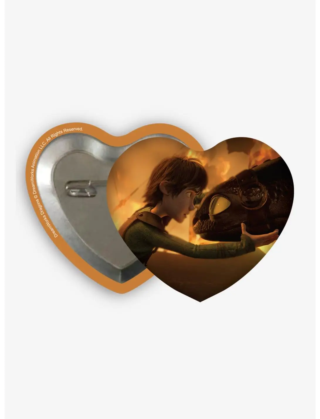 DreamWorks How to Train Your Dragon Toothless & Hiccup Heart-Shaped Button Pin