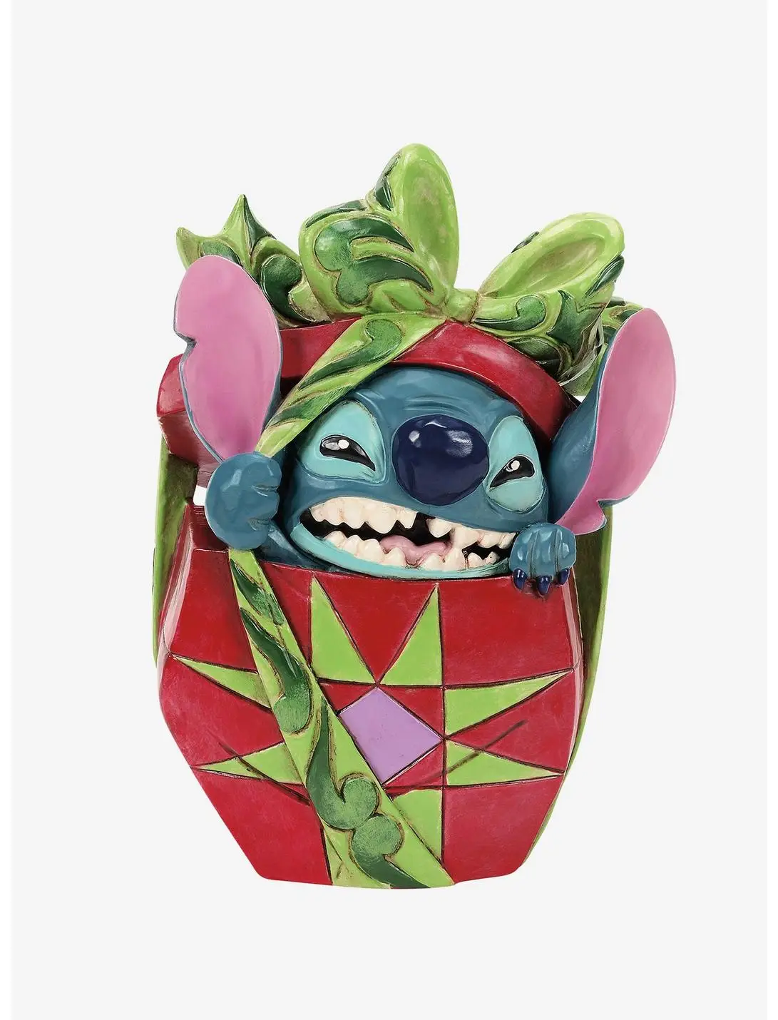 Enesco Disney Lilo & Stitch Traditions Holiday Mischief Stitch Tearing Present Figure