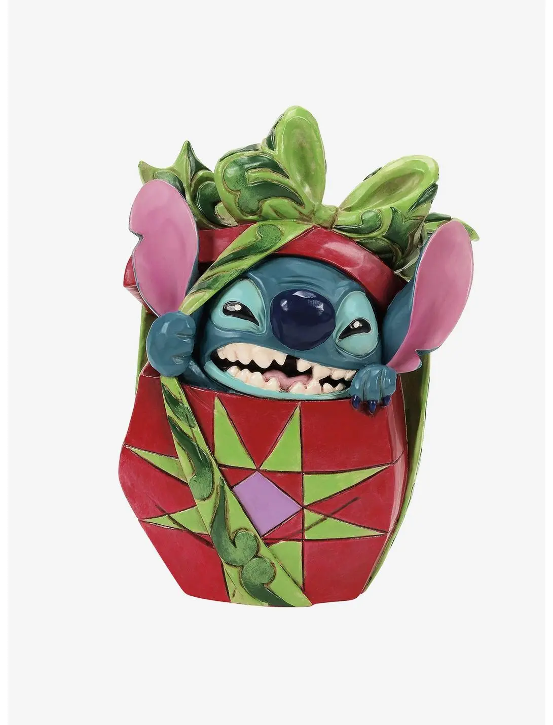 Enesco Disney Lilo & Stitch Traditions Holiday Mischief Stitch Tearing Present Figure