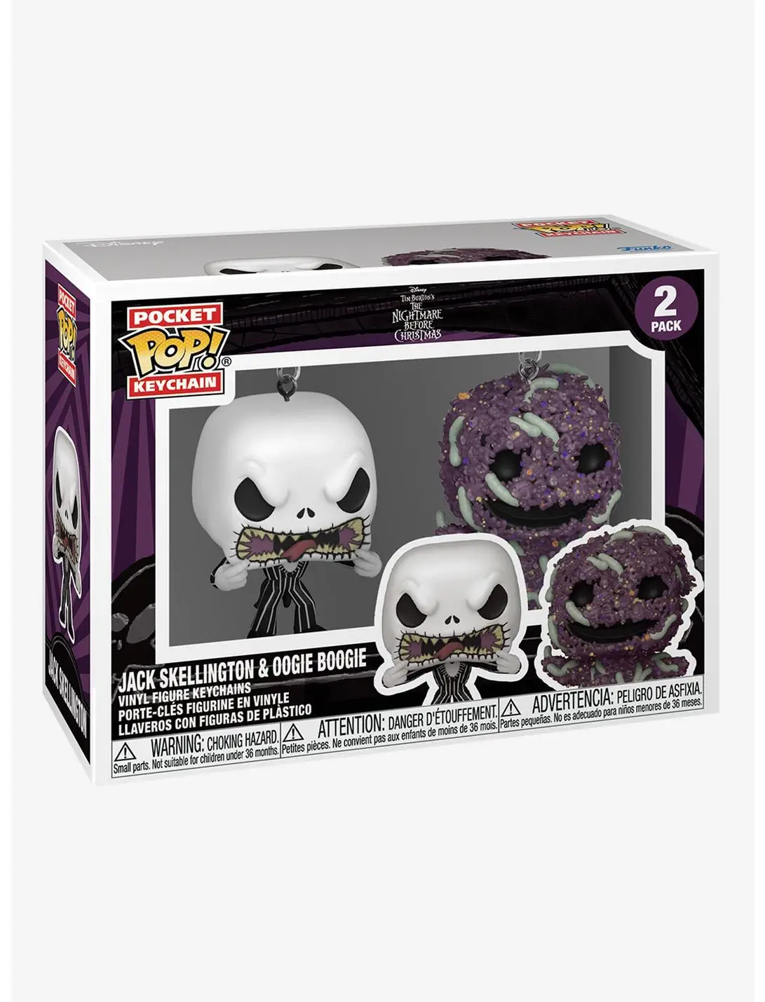 Funko Pocket Pop! Disney The Nightmare Before Christmas Jack Skellington & Oogie Boogie Keychain Set