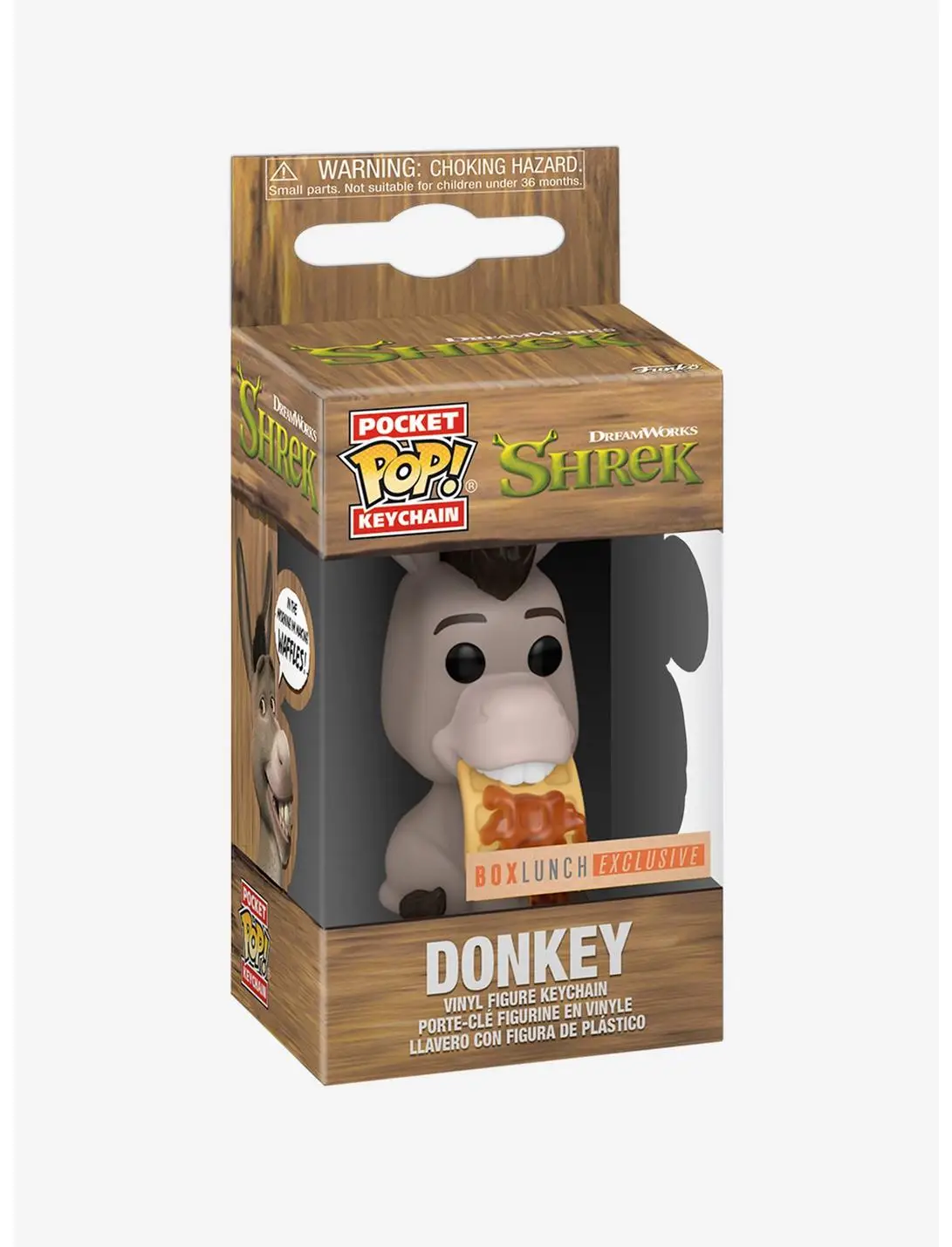 Funko Pocket Pop! DreamWorks Shrek Donkey with Waffle Vinyl Keychain — BoxLunch Exclusive