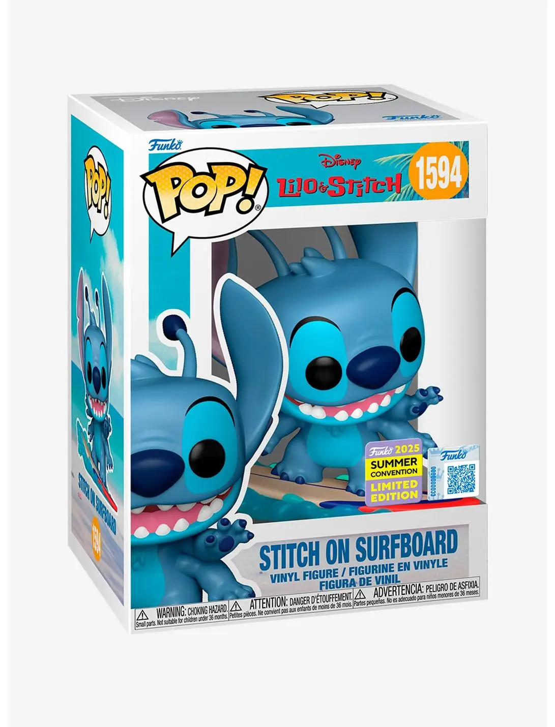 Funko Pop! Disney Lilo & Stitch Surfboard Stitch Limited Edition Vinyl Figure - BoxLunch Exclusive