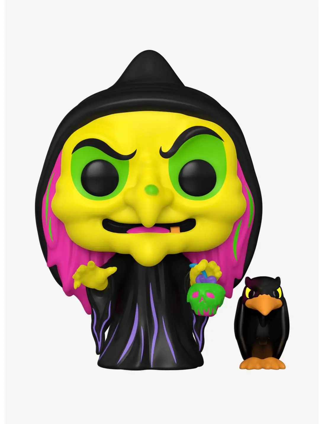 Funko Pop! Disney Villains Snow White and the Seven Dwarfs Disguised Evil Queen with Raven Black Light Vinyl Figure — BoxLunch Exclusive