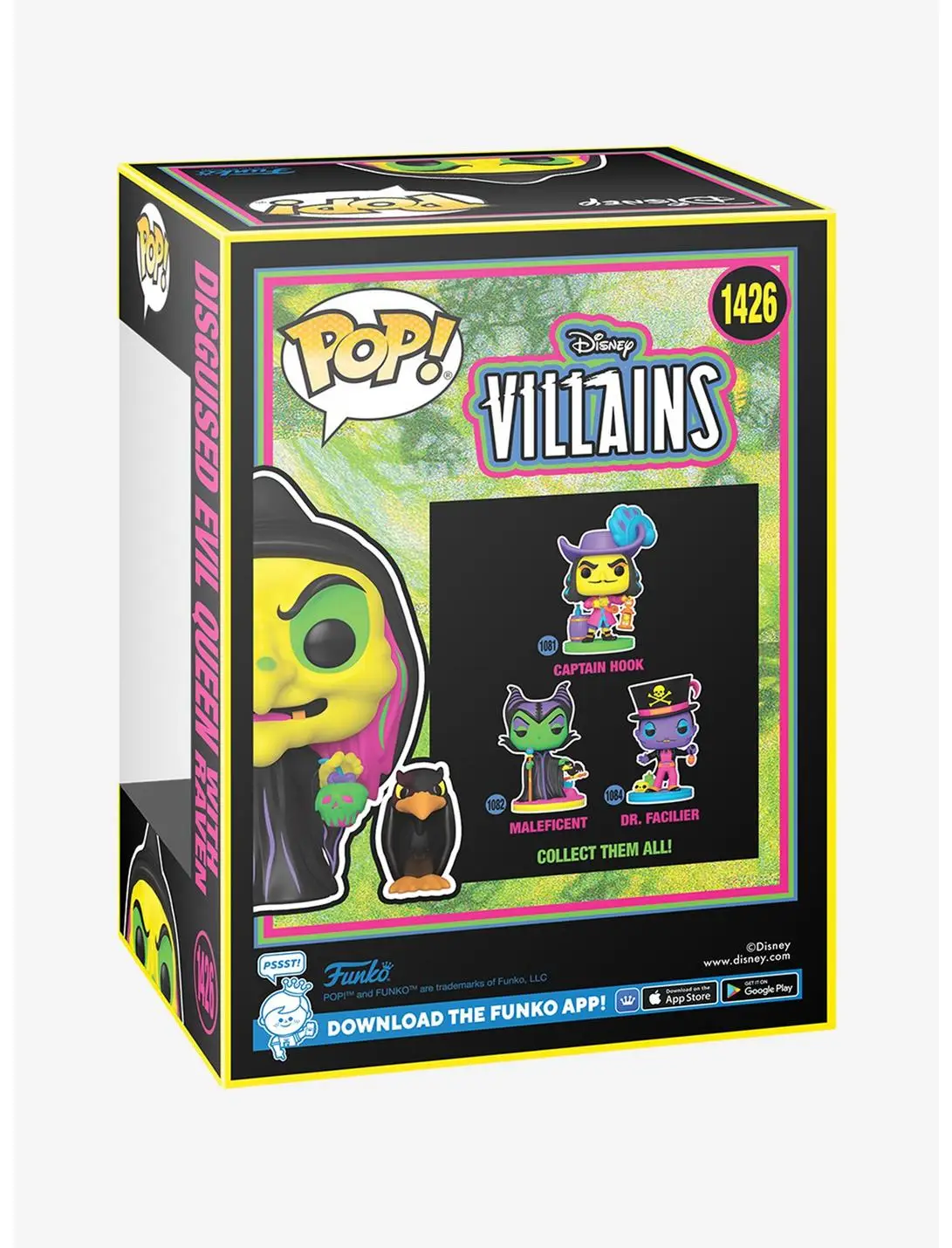 Funko Pop! Disney Villains Snow White and the Seven Dwarfs Disguised Evil Queen with Raven Black Light Vinyl Figure — BoxLunch Exclusive