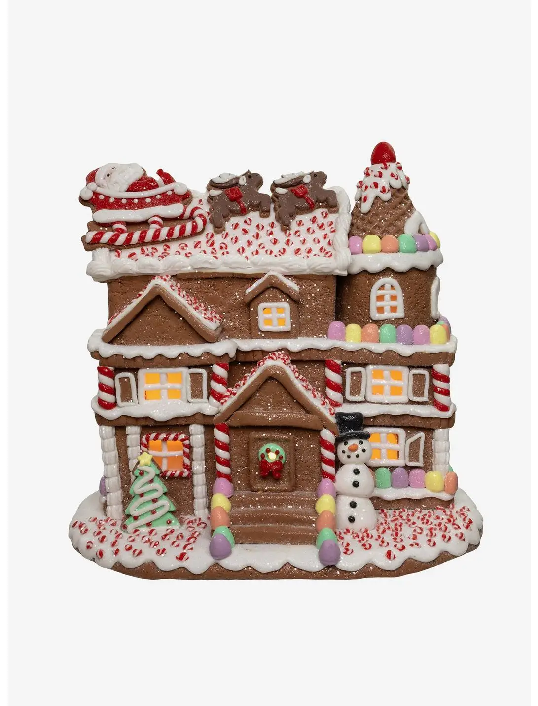 Gingerbread House With Santa Figure