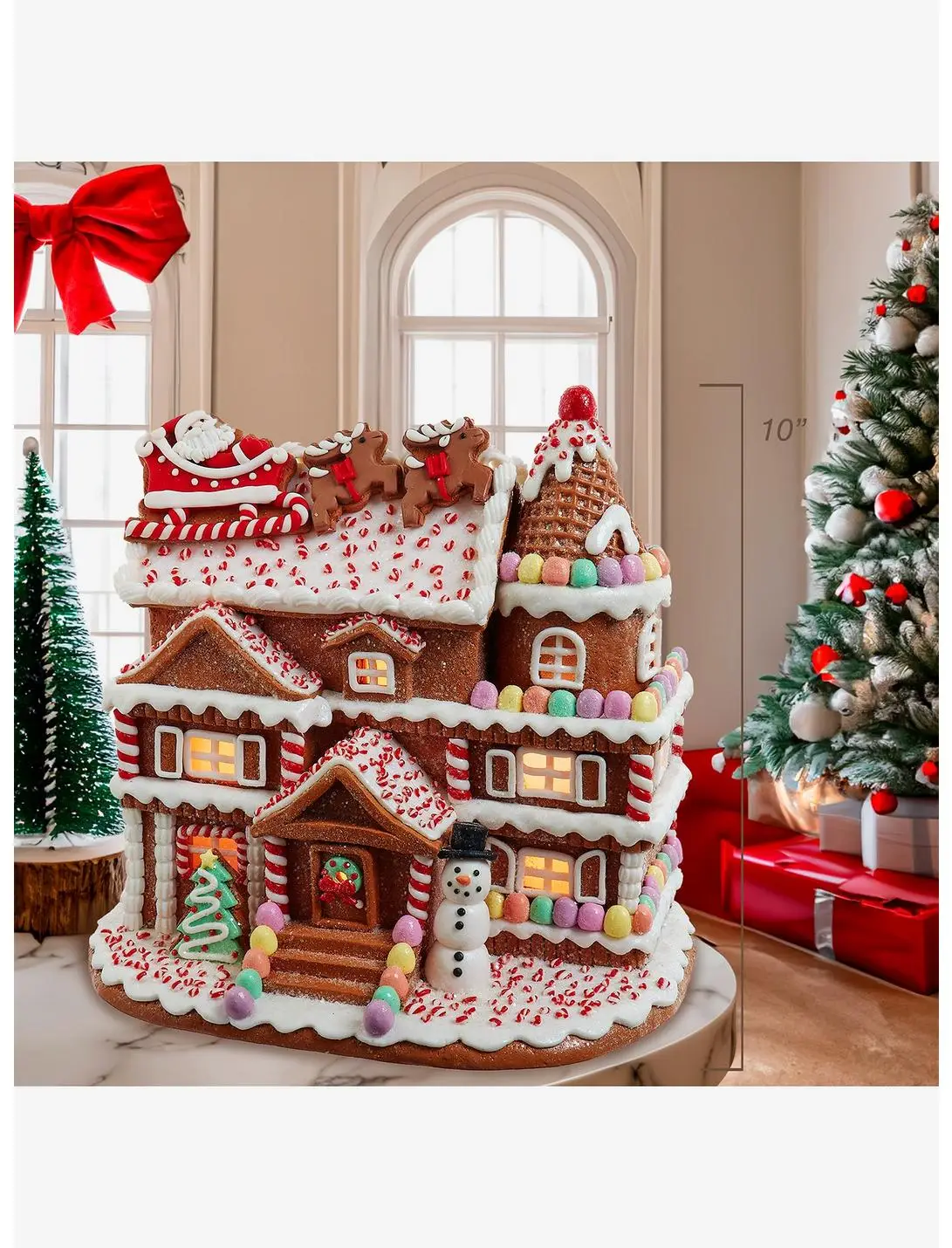 Gingerbread House With Santa Figure