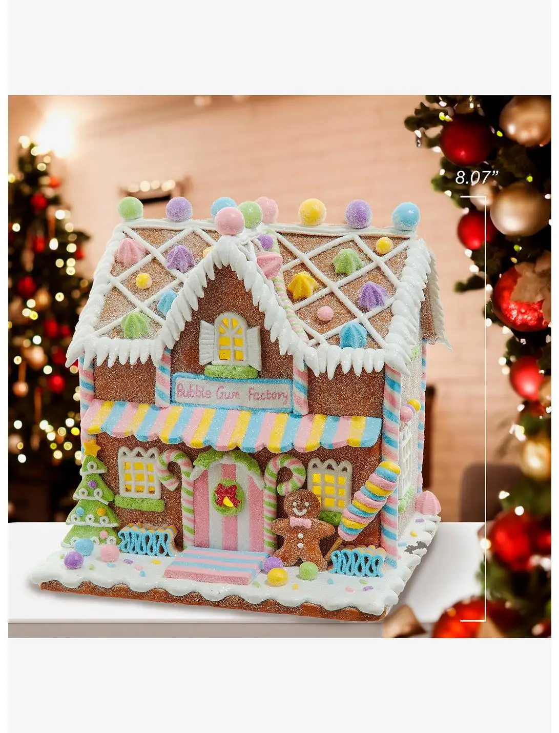 Gingerbread LED Lighted Bubblegum Factory
