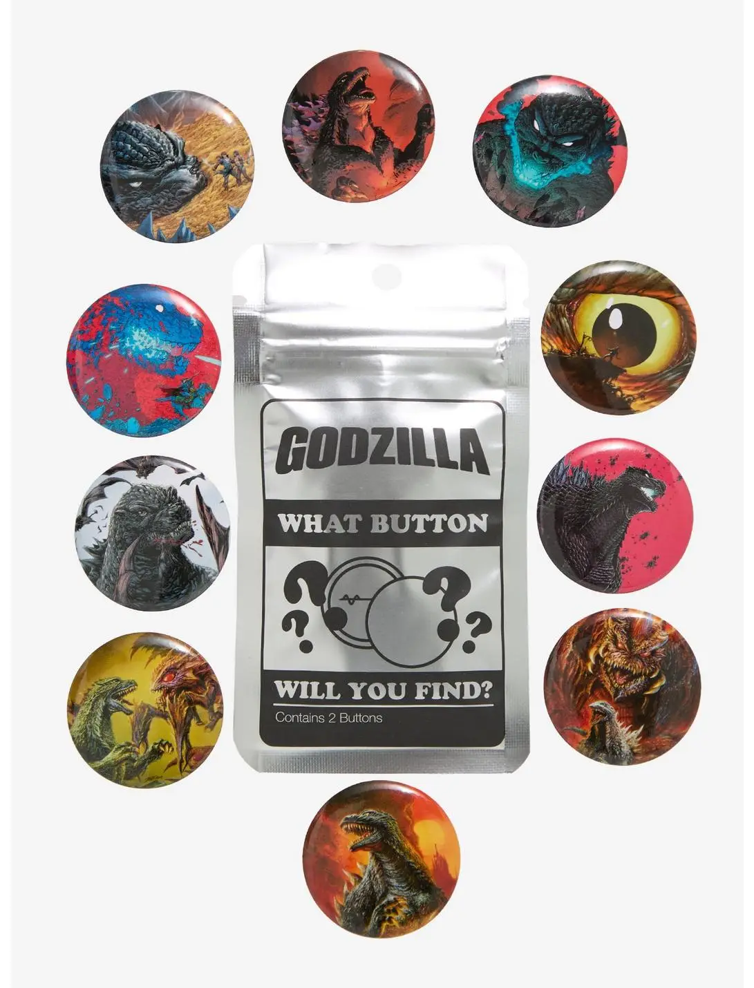 Godzilla Blind Bag Button Pin Set