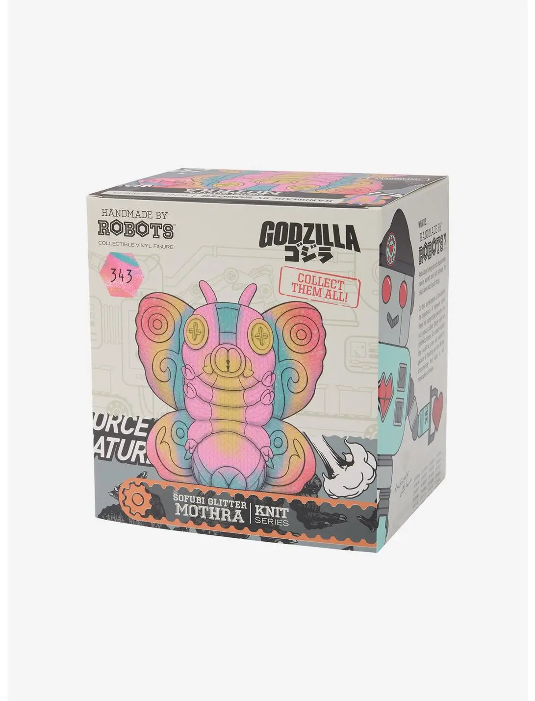 Godzilla Toho Mothra (Sofubi Spray Glitter) Handmade By Robots Vinyl Figure