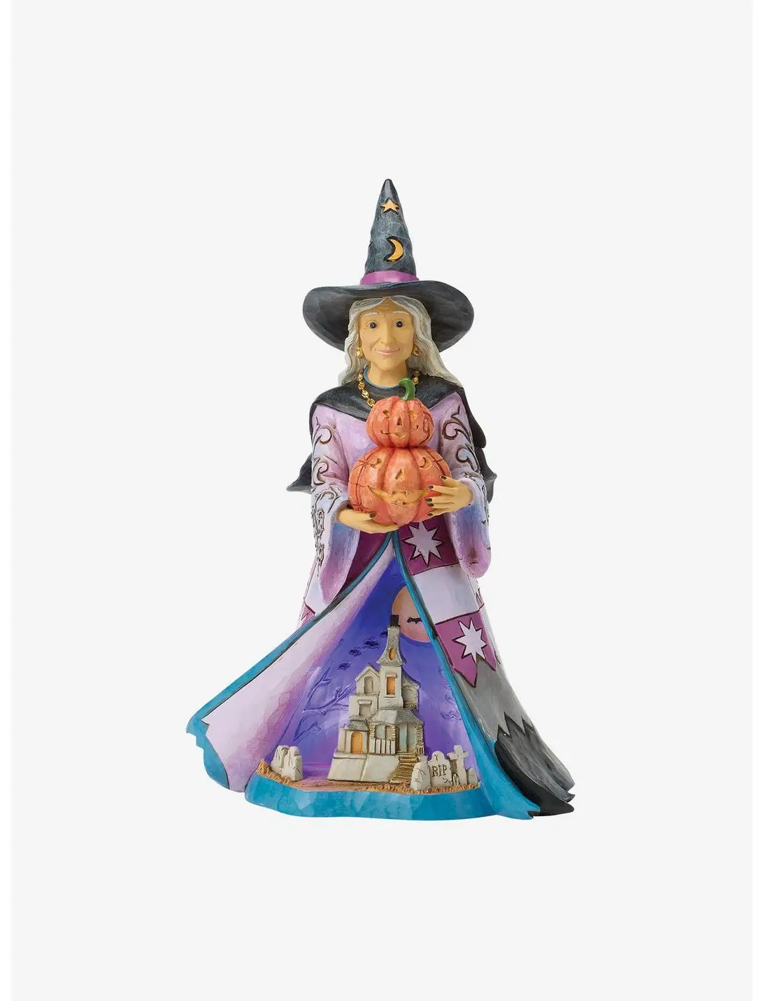 Halloween Witch Holding Pumpkin Figurine