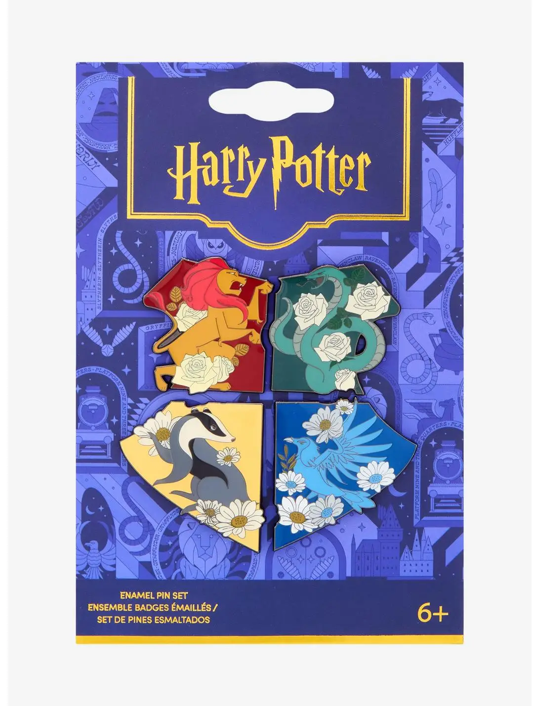 Harry Potter Hogwarts House Crest Enamel Pin Set - BoxLunch Exclusive