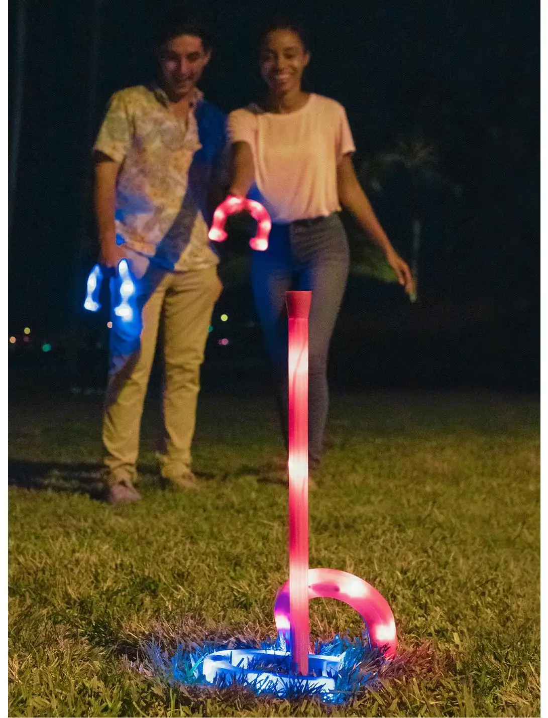 Illuminated LED Horseshoes Game