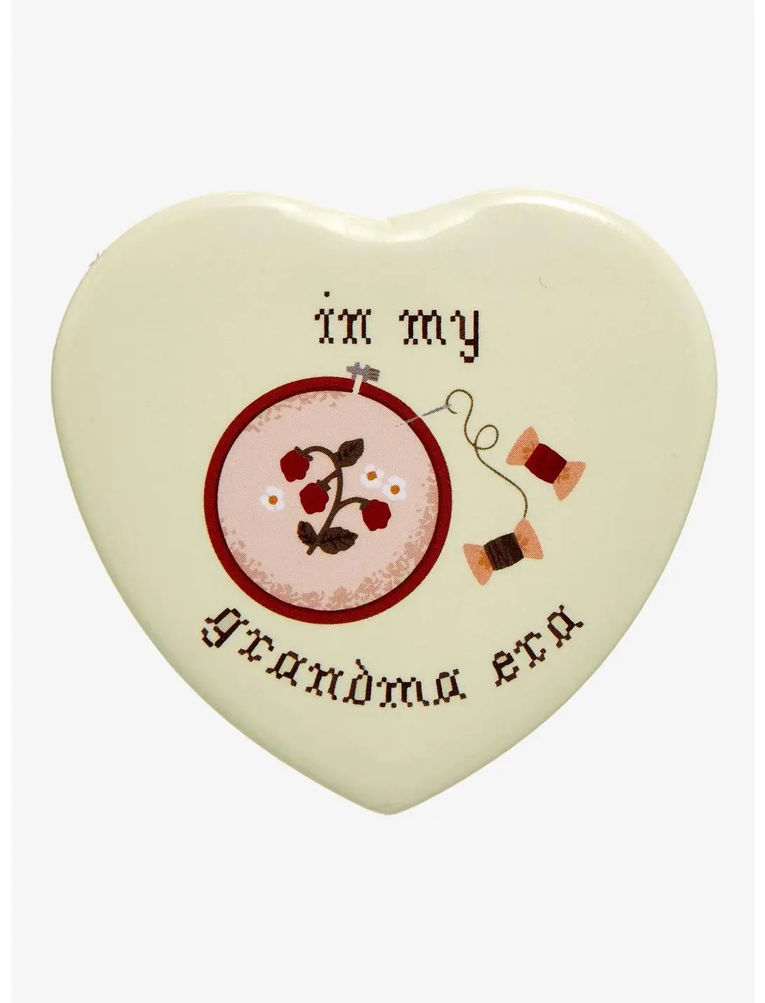 In My Grandma Era Heart-Shaped Button Pin