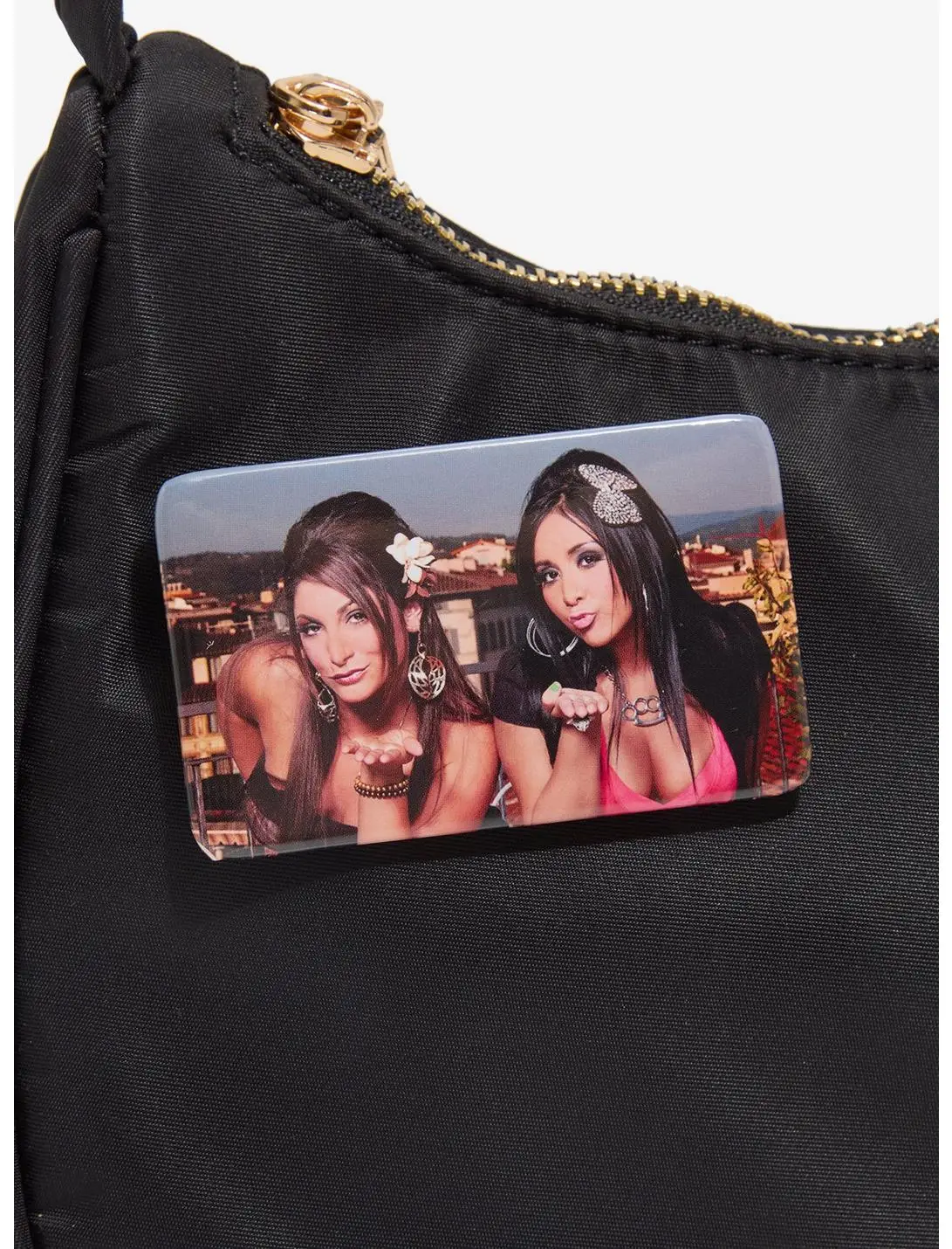 Jersey Shore Snooki & Deena Kiss Rectangle Button Pin