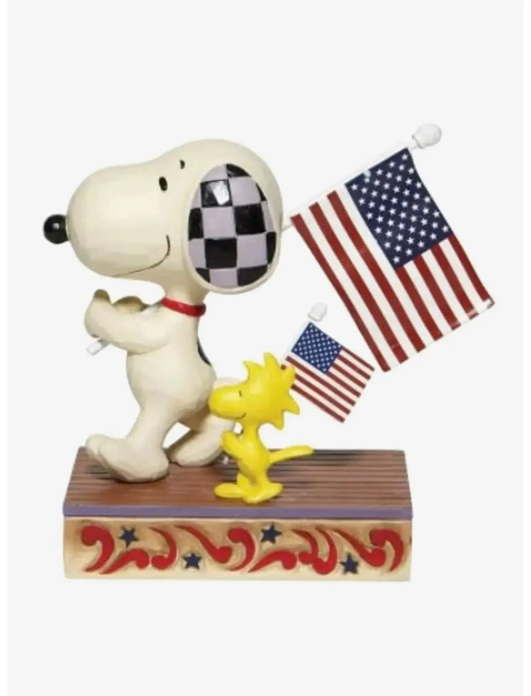 Jim Shore Peanuts Snoopy & Woodstock American Flag Figure