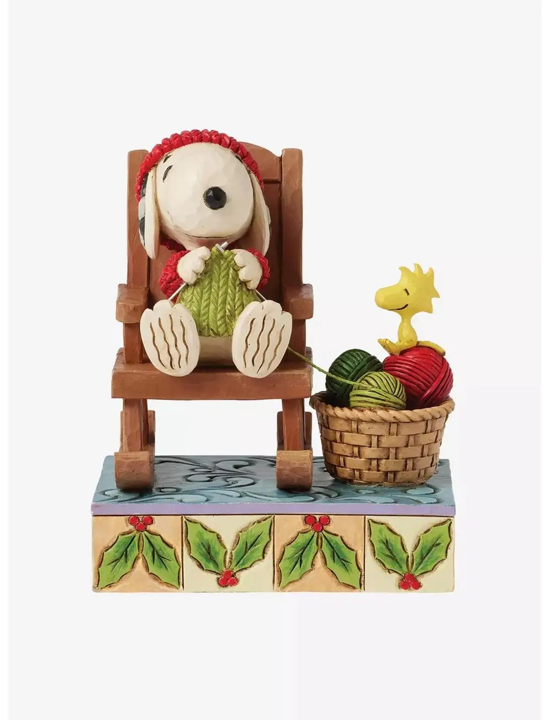 Jim Shore Peanuts Snoopy & Woodstock Rocking Chair Knitting Figure
