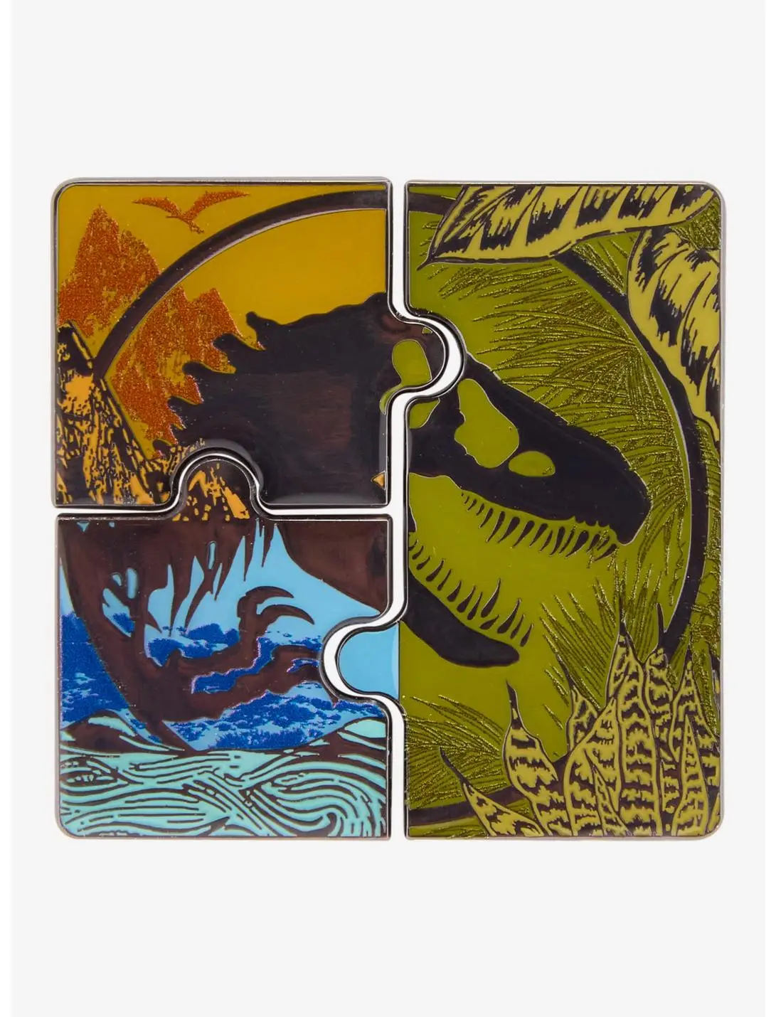 Jurassic Park Logo Puzzle Enamel Pin Set — BoxLunch Exclusive