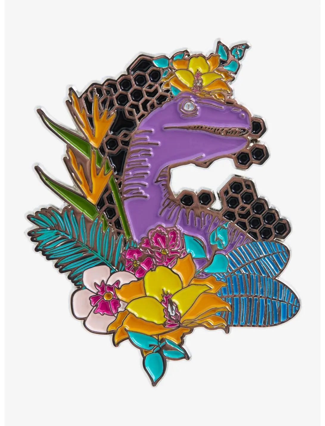 Jurassic World Floral Raptor Enamel Pin - BoxLunch Exclusive