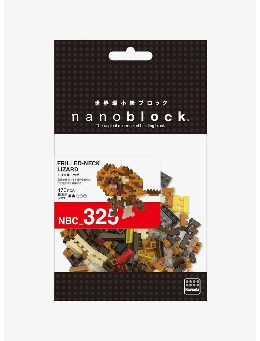 Kawada Nanoblock Reptilia Collection Series Frilled Lizard Build Kit