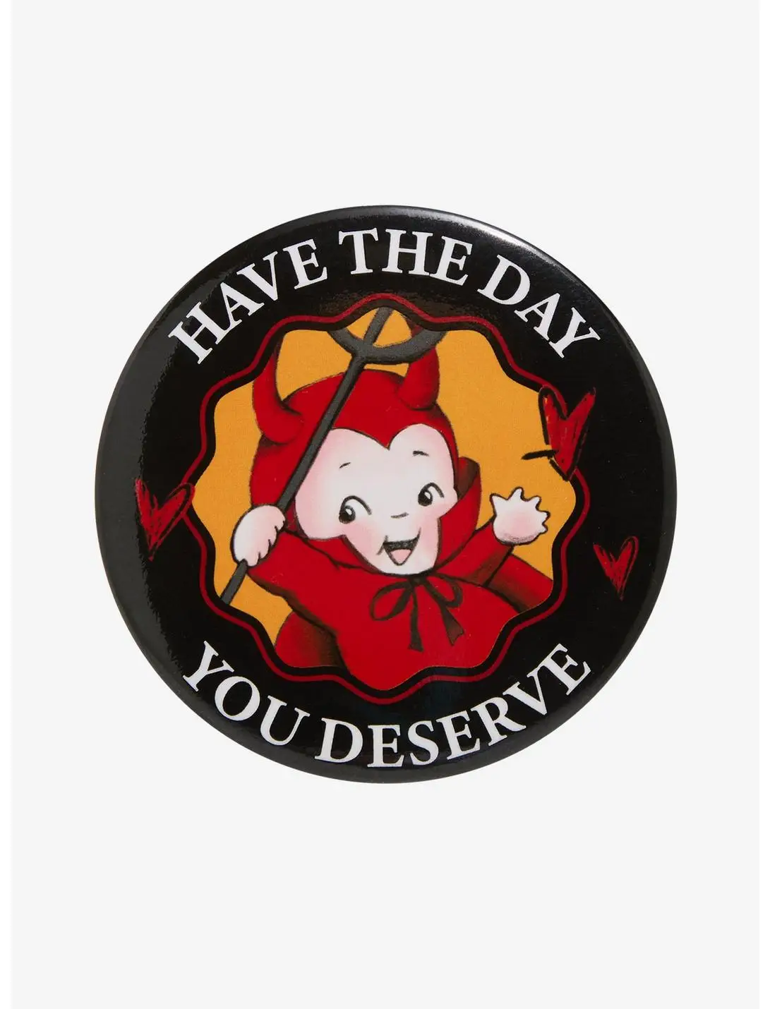 Kewpie Devil Costume Quote Button Pin