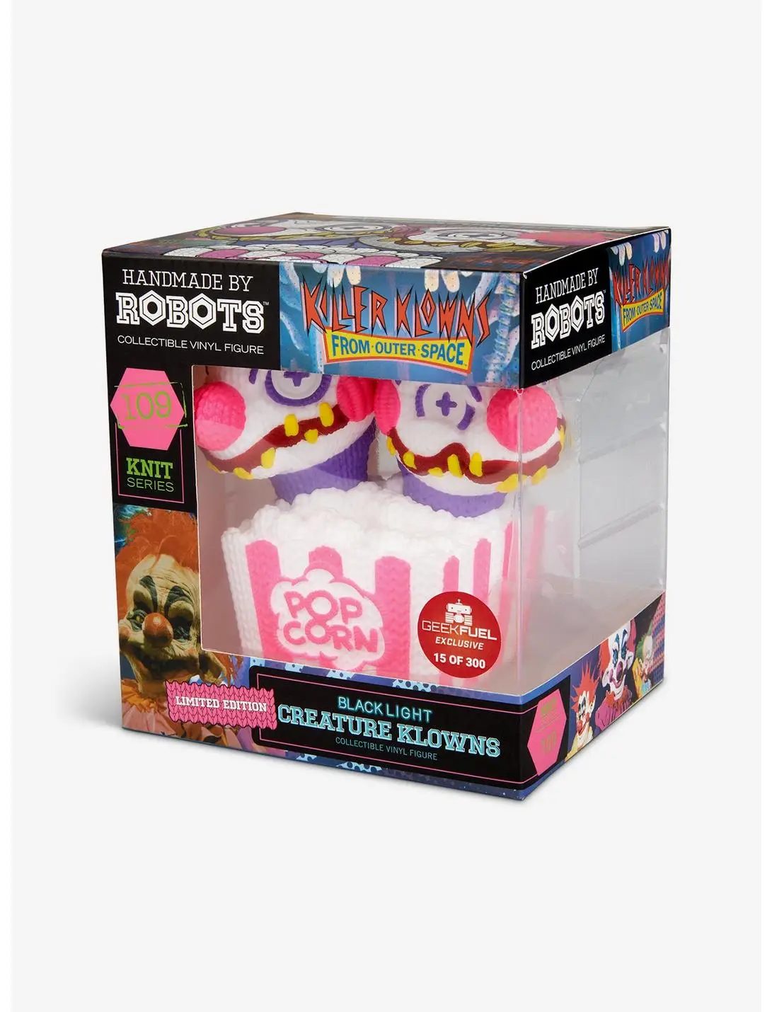 Killer Klowns Popcorn Creature Klowns 109 Limited Edition Blacklight Handmade by Robots Vinyl Figure