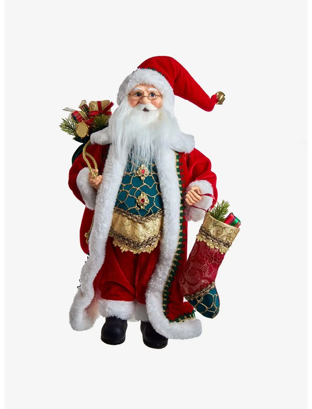 Kringle Klaus Fancy Santa with Stocking Figure