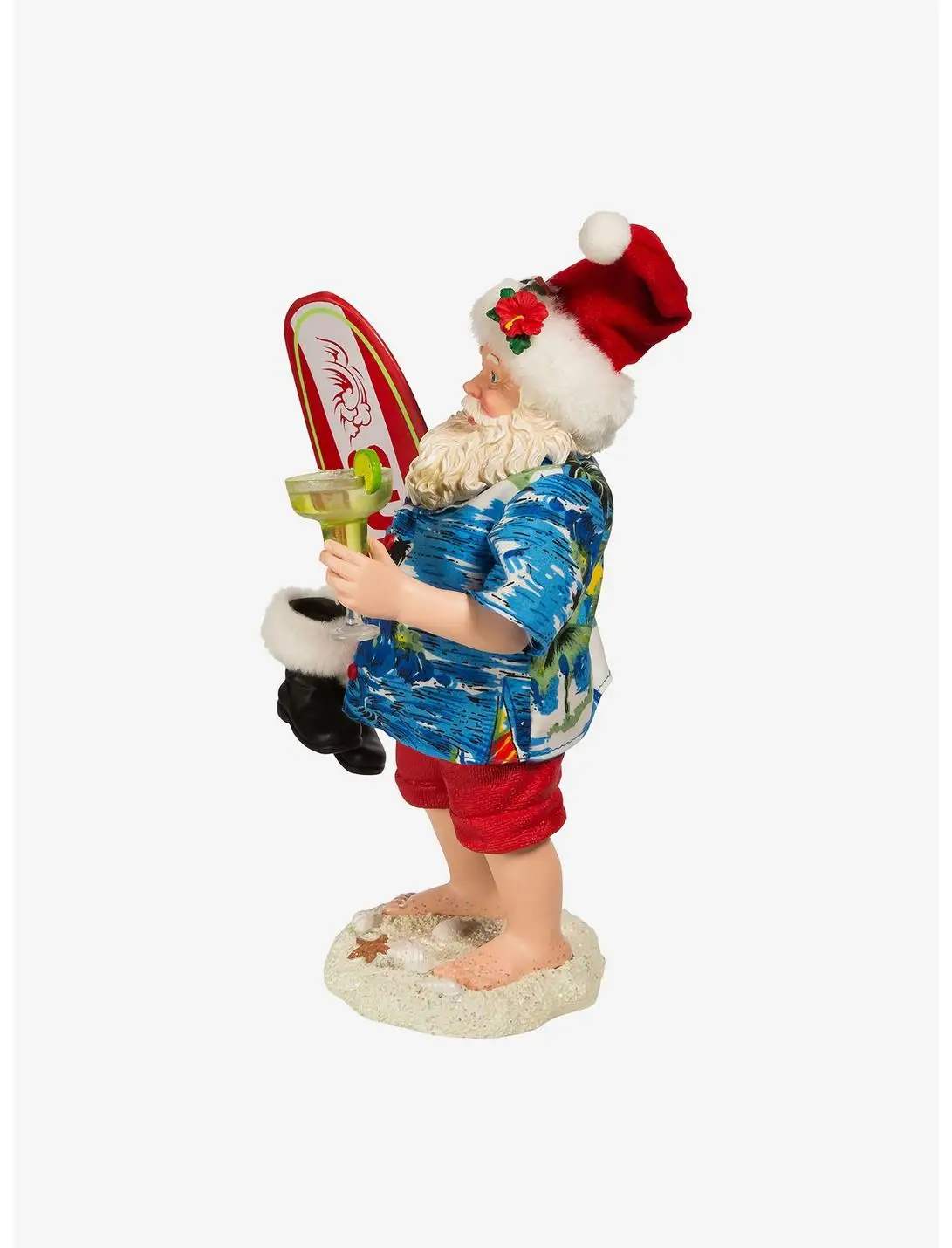 Kurt Adler Fabriche Santa with Surfboard and Drink Figure