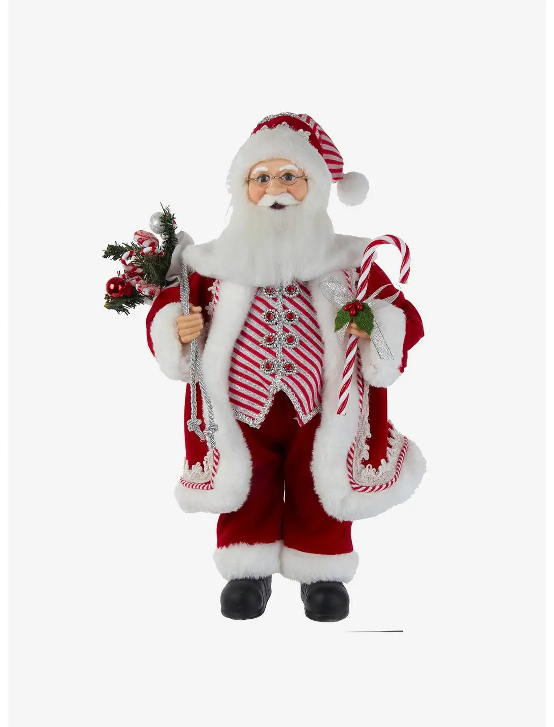 Kurt Adler Kringle Klaus Peppermint Santa Figure