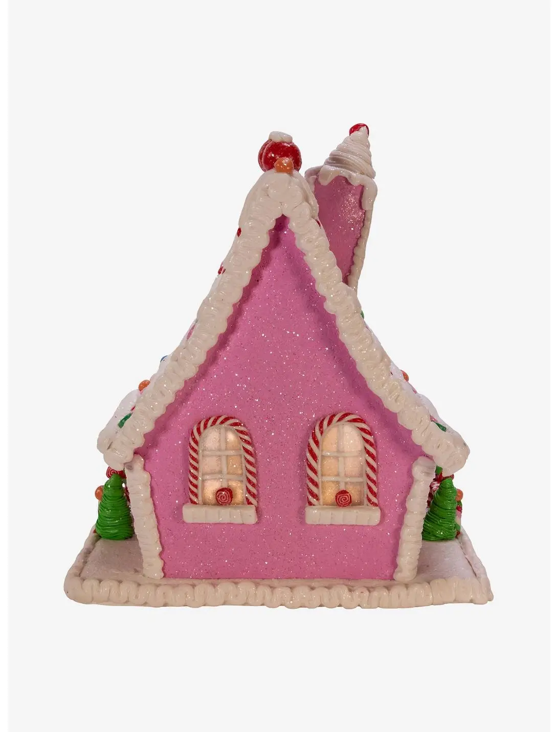 Kurt Adler Pink Candy LED Gingerbread House Figure