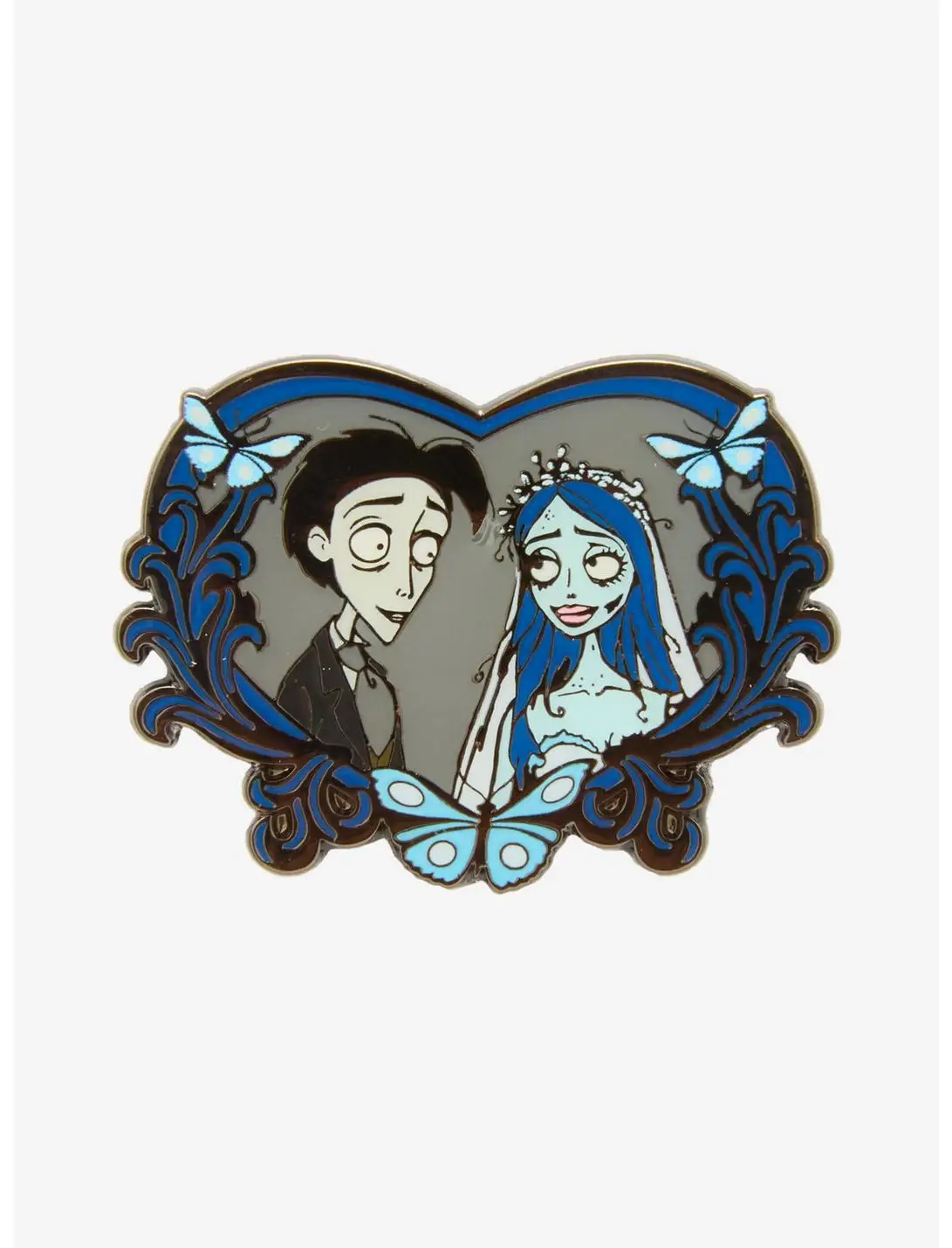 Loungefly Corpse Bride Victor & Emily Heart Enamel Pin - BoxLunch Exclusive